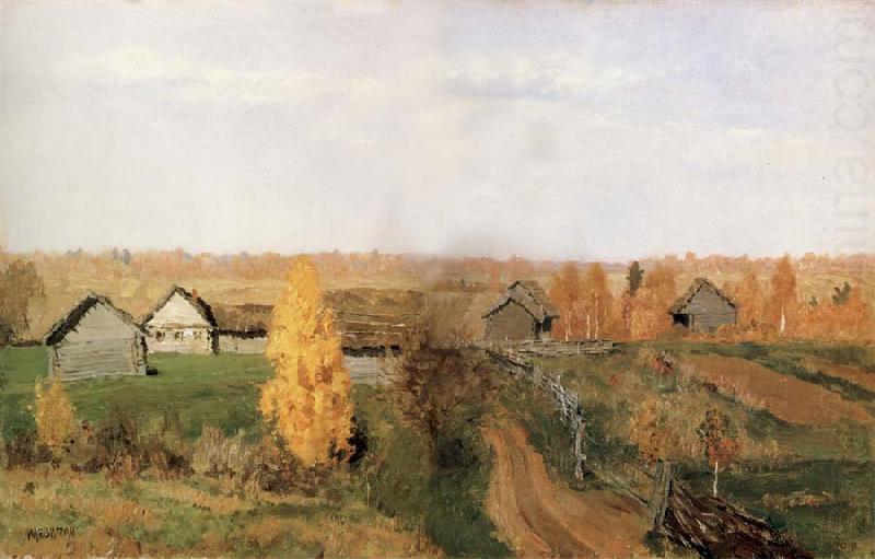 Golden autumn in the Village, Levitan, Isaak